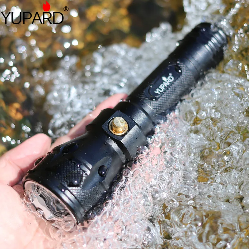 YUPARD Дайвинг 80 m костюм дайвера Яркий факел XM-L2 T6 светодиодный лампа водонепроницаемый фонарик + 18650 перезаряжаемый аккумулятор + зарядное