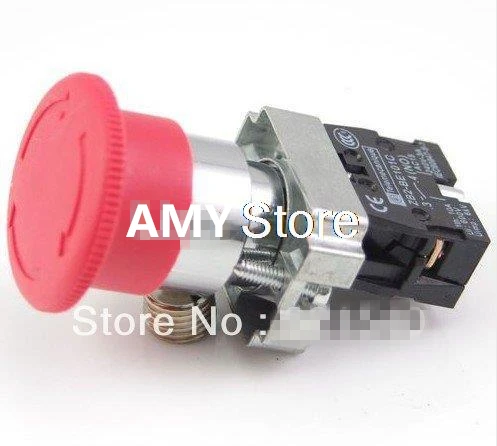 

XB2BS542C Turn to Release 1N/C Red Emergency Stop Mushroom Push button Replace Telemecanique