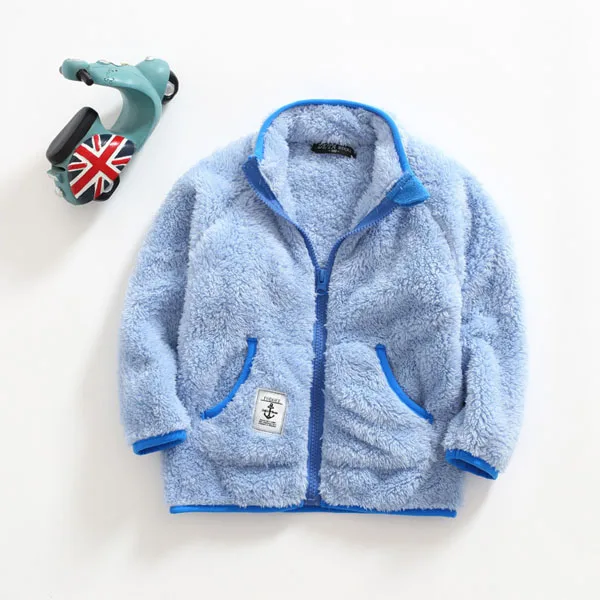 Осенне-зимнее новое шерстяное пальто из искусственного хлопка теплая куртка для мальчиков и девочек - Цвет: Небесно-голубой