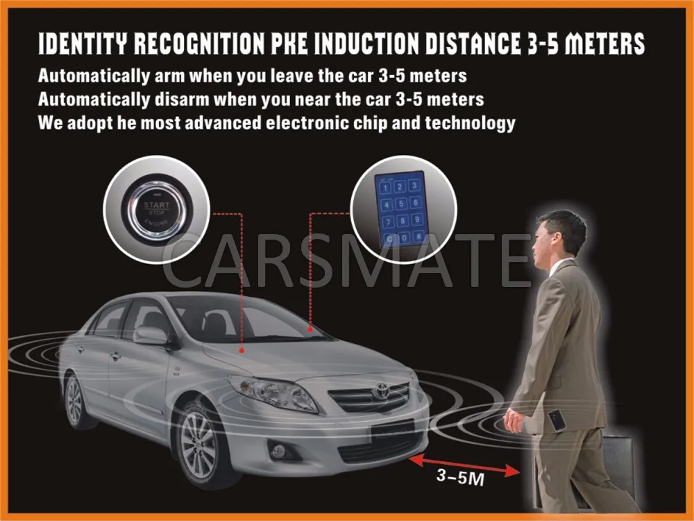 Новая система автосигнализации PKE Пассивный бесключевой вход PKE вкл. Выкл. С помощью пульта дистанционного управления пусковой и дистанционный запуск дистанционного спуска багажника
