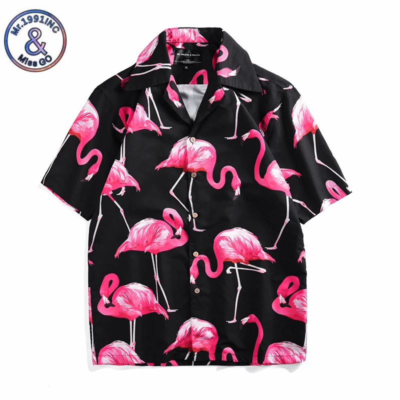 Mr.1991IN Summer Vacation Sets Men's Flamingos Printed Tropical style Beach Hawaiian suit Short Shirts Shorts Two Piece Suit Mr.1991IN Summer Vacation Sets Men's Flamingos Printed Tropical style Beach Hawaiian suit Short Shirts Shorts Two Piece Suit