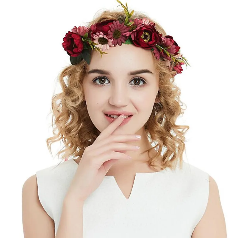 

New Light up Fabric Rose Flowers Headband Headwrap Elegant Flower Hairband Hair Accessory Halloween Party Favor Gift