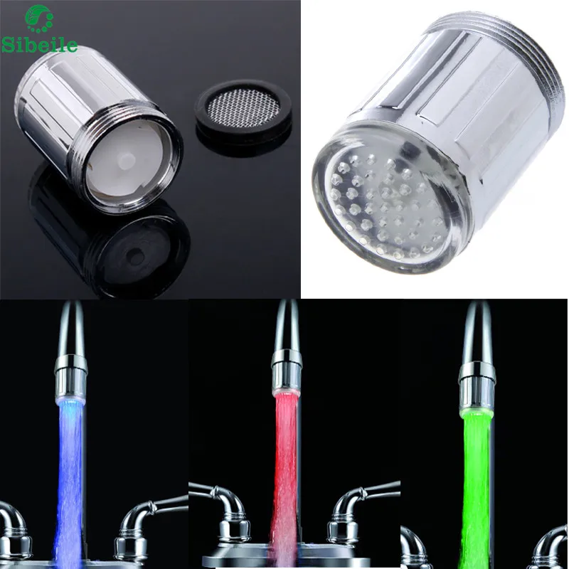 Buy SBLE Glow Water LED Faucet Tap Stream Light Temperature Sensor Kitchen