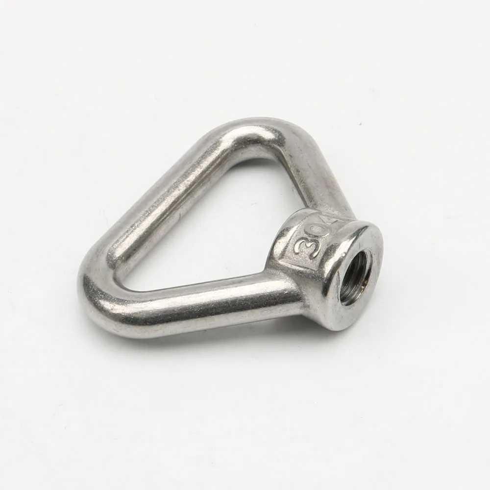 

5 Pcs M12 304 Stainless Steel Lifting Eye Nut Ring Fastener Triangle Ring Shape Eyed Threaded Nuts Marine Silver European Style