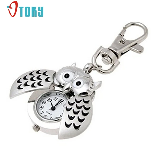 New Arrive Pocket Fob Watch Mini Metal Key Ring owl Double Open Quartz Alloy Ana New Arrive Pocket Fob Watch Mini Metal Key Ring owl Double Open Quartz Alloy Ana