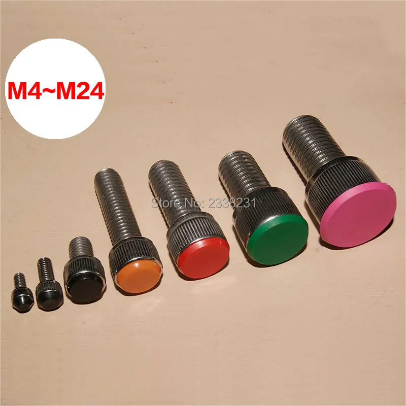 100pcs M4 Black Plastic Socket Head Cover Caps Hexagon Head Screws