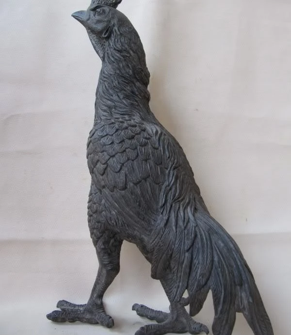

free shipping 13"Chinese Folk Pure Copper bronze propitious Rooster chanticleer cock statue