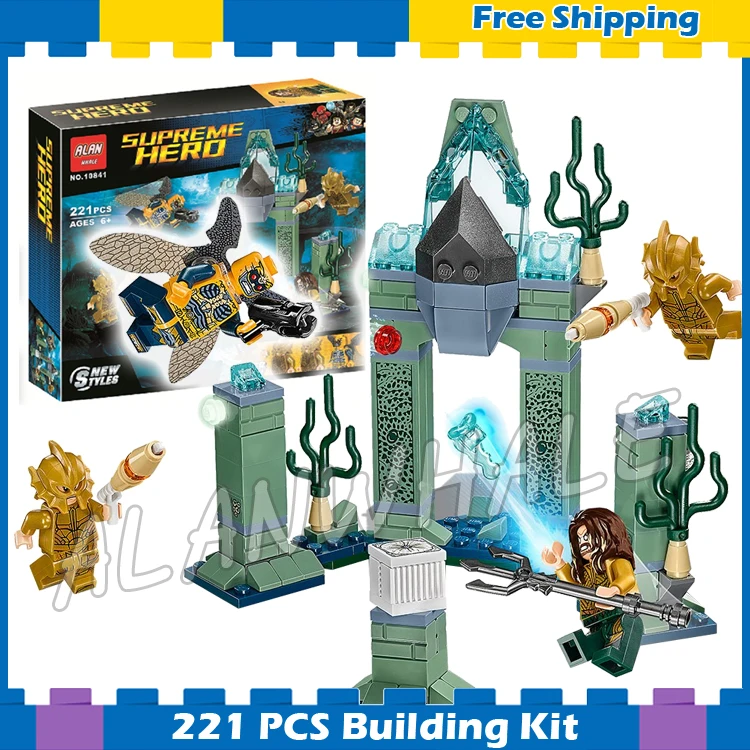 

221pcs Super Heroes Justice League Battle of Atlantis Aquaman Base 10841 Model Building Blocks Gifts sets Compatible With Lego
