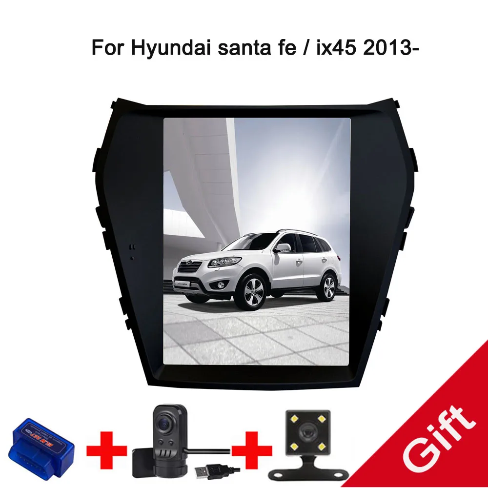 10 4 Tesla Type Android 7 1 Fit Hyundai santa fe ix45 2013 2014 2015 Car