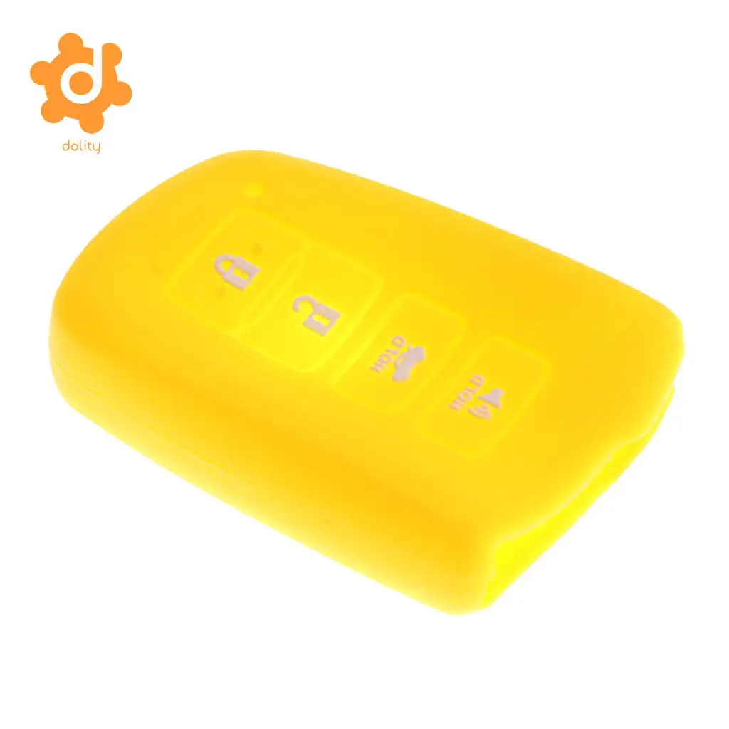 2pcs Silicone Car Key Shell Case Cover for Toyota Avalon RAV-4 Purple+Yellow