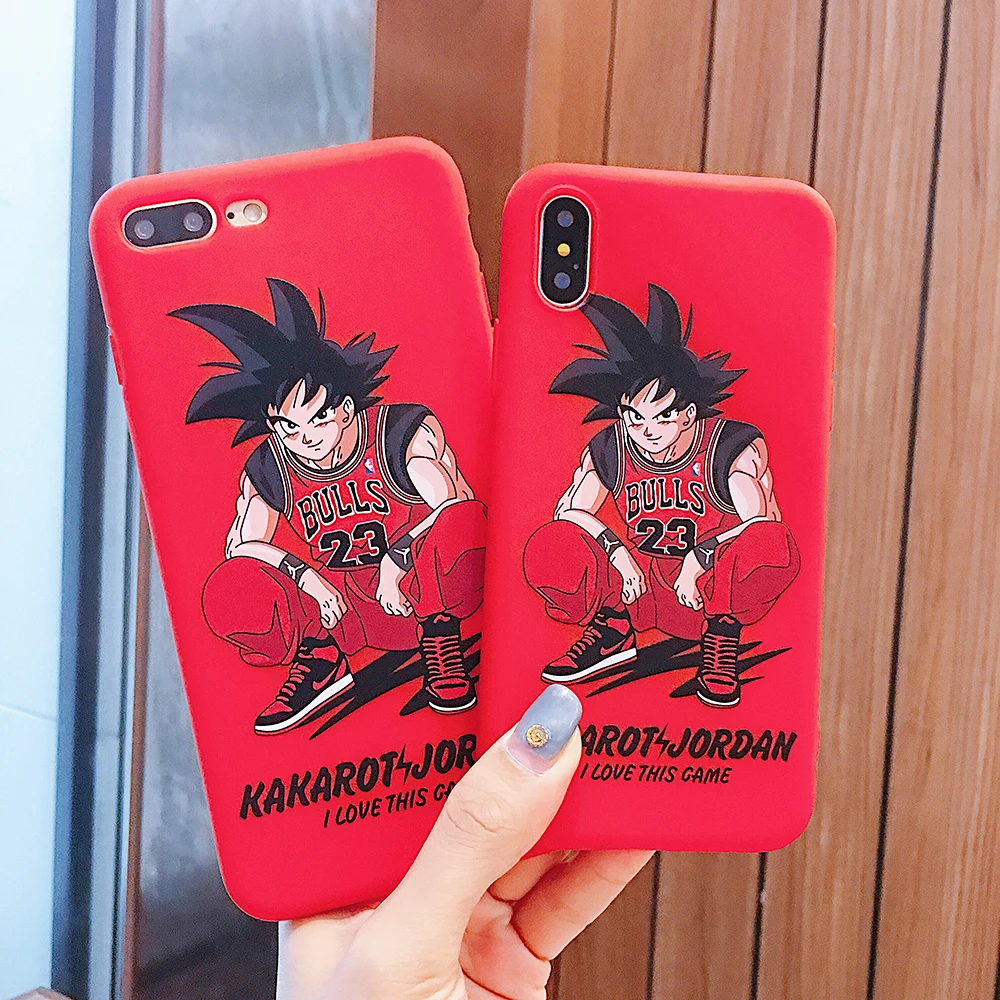 Cartoon Dragonball Wukong Bull 23 Legend Colored Drawing Soft TPU Case For iPhone XS XR MAX X 6 6S 7 8 Plus |