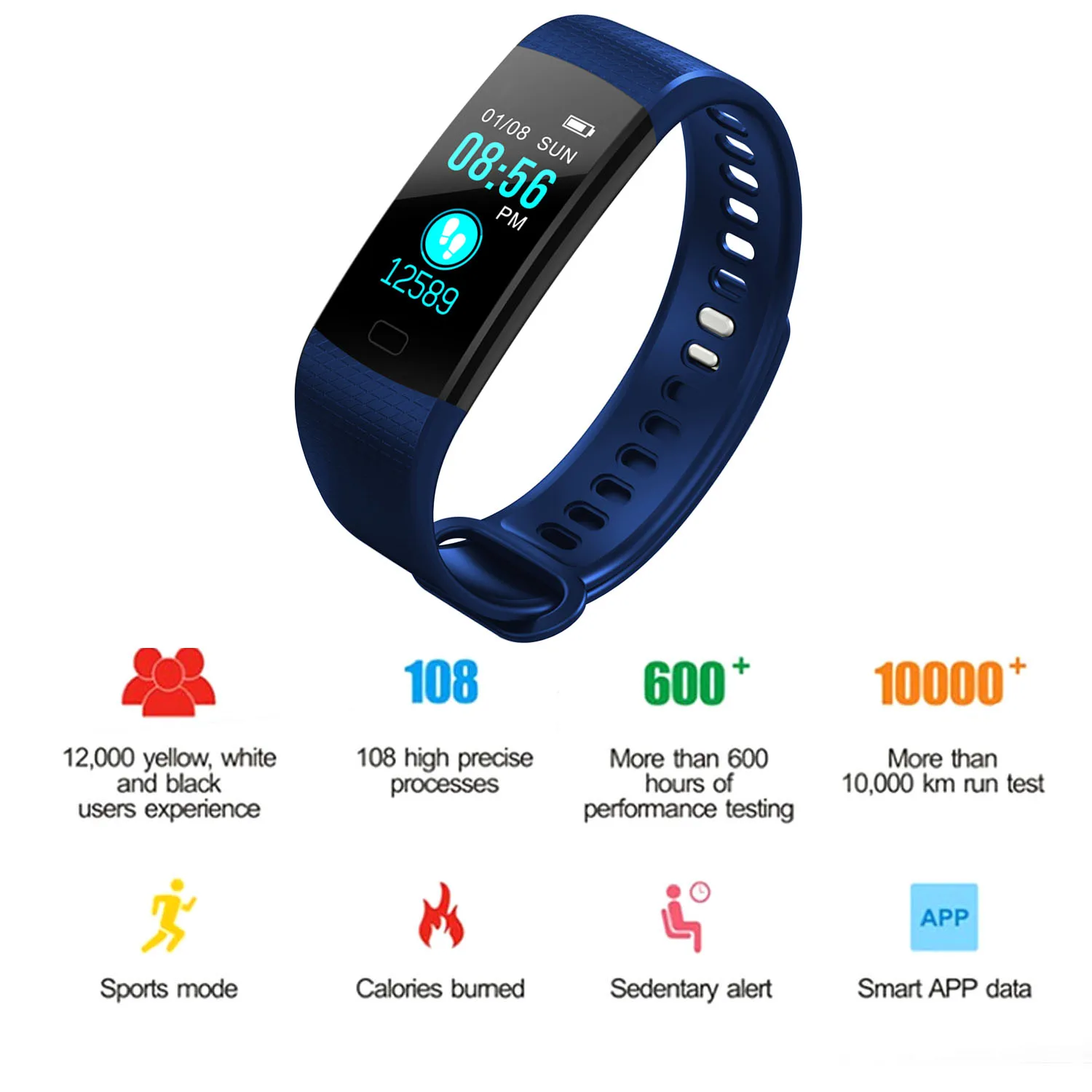 Спортивный браслет с пульсометром и шагомером тонометром. Часы таб 5 смарт.