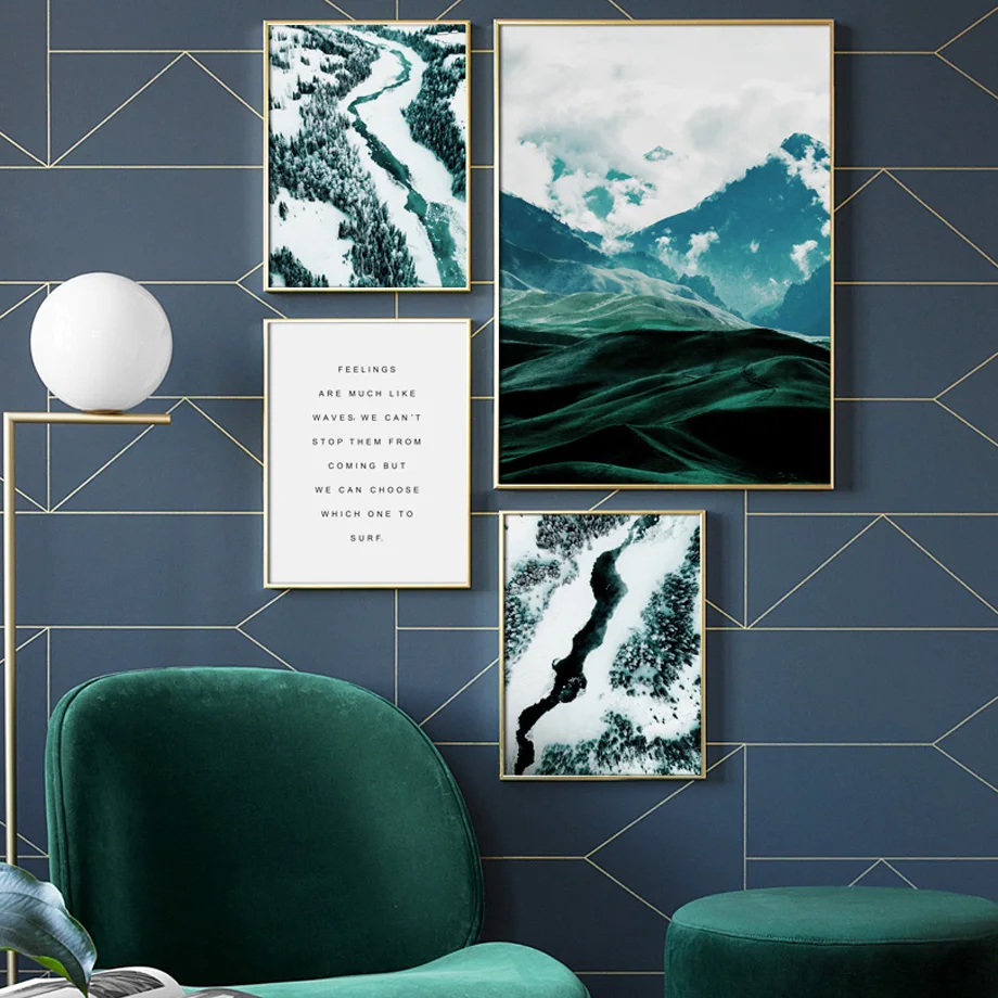 

Mountain Snowing Forest Tree Quotes Nordic Posters And Prints Wall Art Canvas Painting Wall Pictures For Living Room Home Decor
