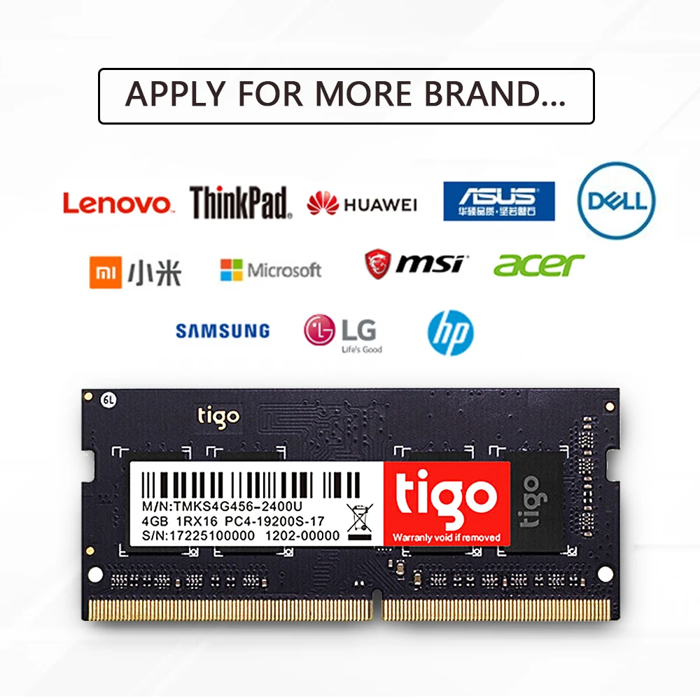 Tigo Оперативная память DDR4 8 GB ноутбук 2400 МГц памяти 8 гб DDR 4 Memoria SoDIMM оперативная память для ноутбука