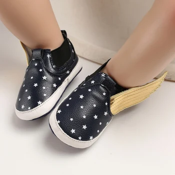 

Autumn Baby Boy Girl Anti-Slip Shoes Casual Walking Shoes Wings Design Sneakers Soft Soled First Walkers