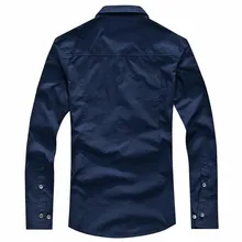 Рубашки мужские рубашки с длинным рукавом приталенные солдатские Мужские Рубашки 4XL