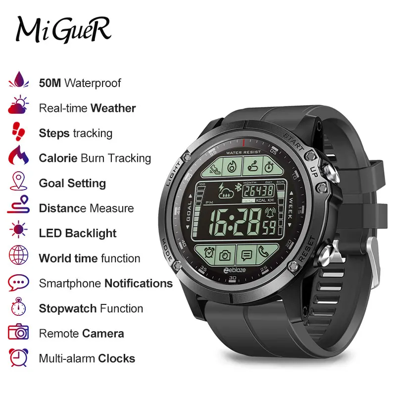 Zeblaze VIBE 3S Rugged Outdoor Smart Watch 50M Waterproof 5ATM Smartwatch 580mAh Real-time Weather Steps Calorie Fitness Tracker
Zeblaze VIBE 3S Rugged Outdoor Smart Watch 50M Waterproof 5ATM Smartwatch 580mAh Real-time Weather Steps Calorie Fitness Tracker
