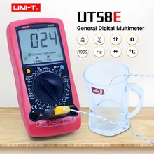 UNI-T UT58E цифровой мультиметр AC DC Вольтметр Амперметр Омметр Емкость Частота температура тестер ЖК-дисплей Удержание данных