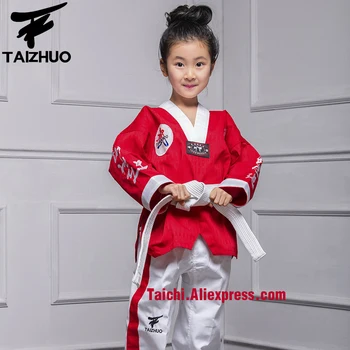 

Martial Arts Tae Kwon Do Children Taekwondo Uinform For Poomsae & Training,WTF Uniform,110-155cm White Pants + Red Top