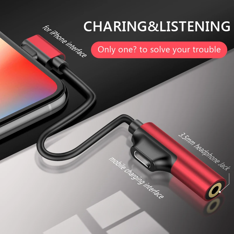 ! ACCEZZ 2 в 1 разъем AUX адаптер для наушников Apple iphone X 8 7 Plus XS MAX XR 3 5 мм подслушивающий