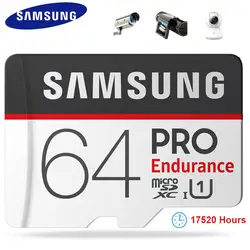 Samsung micro sd 32 ГБ 64 ГБ 128 ГБ выносливость Pro 17520 часов U1 Class 10 UHS-I карты памяти для видео монитор Регистраторы TF карты