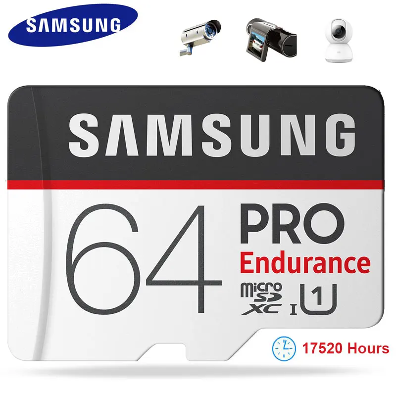 Карта памяти Samsung micro sd 32 Гб 64 128 ГБ выносливость Pro 17520 часов U1 класс 10|Карты памяти|