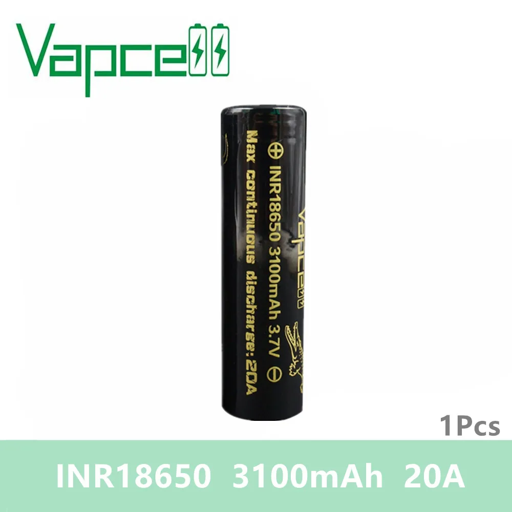 

Free shipping original 1pcs Vapcell 18650 batteries 18650 VTC6 3100mAh 20A li ion cell for vape Rechargeable Battery