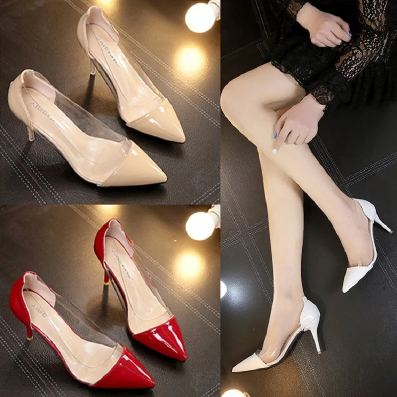 

Spring And Summer Korean Version Of The Black Hollow Bow Pointed High Heels Shallow Mouth Sexy Shoes Fashion Wild Ladies Shoes