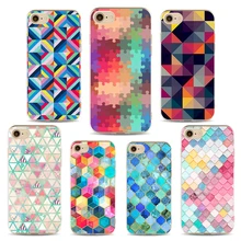 Rhombus Geometry Phone Cases For iphone 6 6s 6Plus 7 7s 7 Cover Rainbow Back Triangle Hard PC Mobile Phone Holder Case Cover