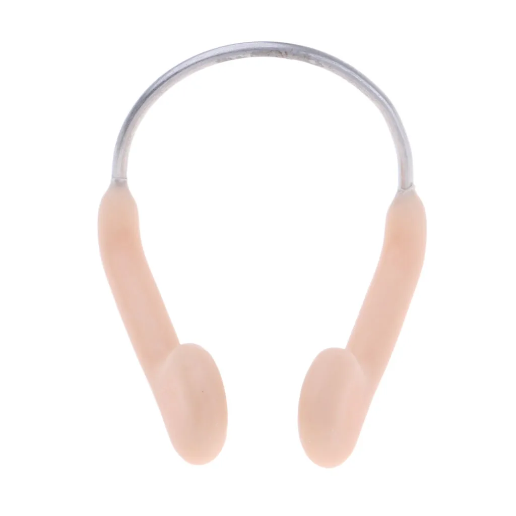 Durable No-Skid Soft Silicone Steel Wire Nose Clip for Swimming Diving Water Sports Nose Clip Skin Color Swimming Accessories