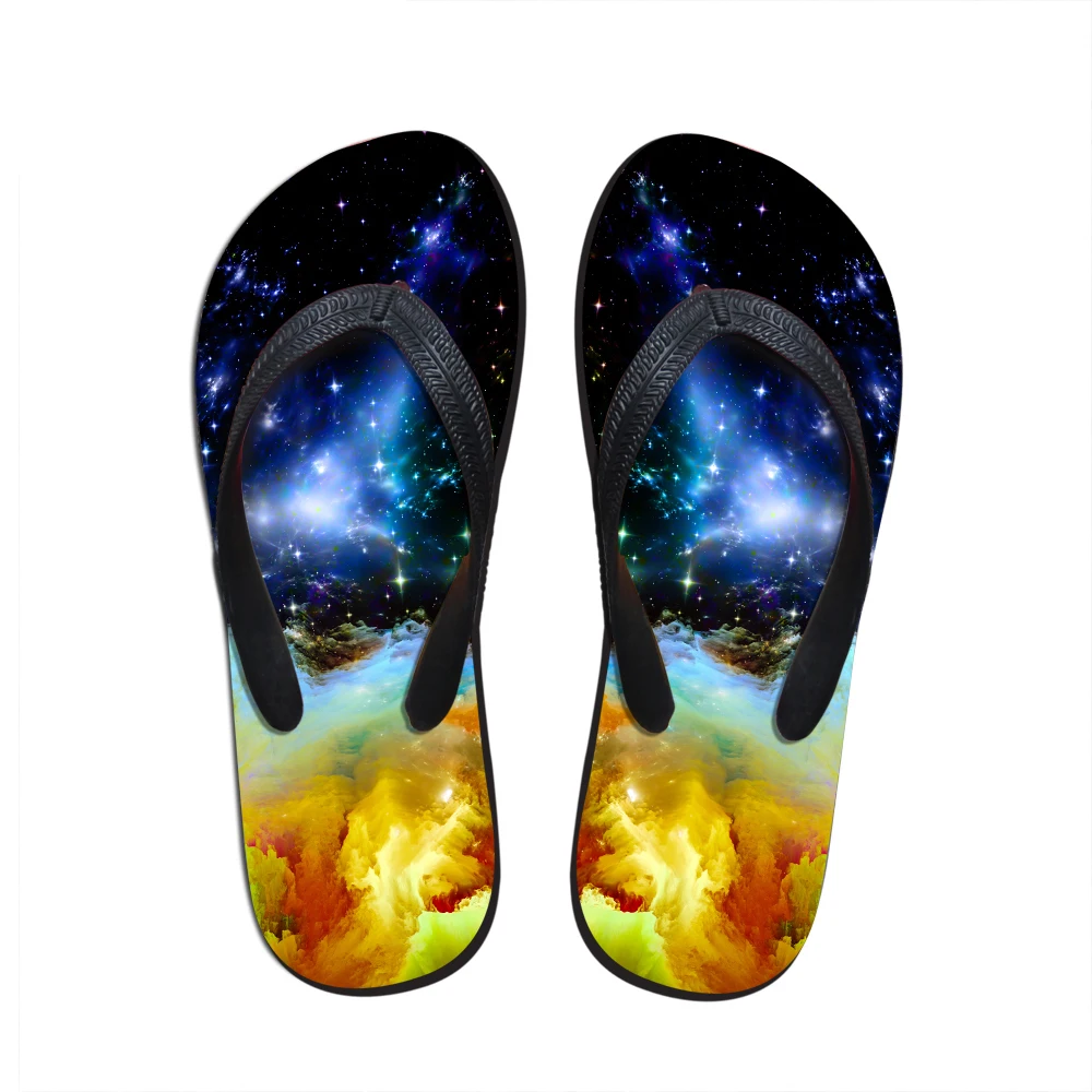 

Customized Men's Summer Flips Flops 2019 New Galaxy Star Space Print Male Beach Slipers Rubber Man Shoes Zapatillas Masculinas