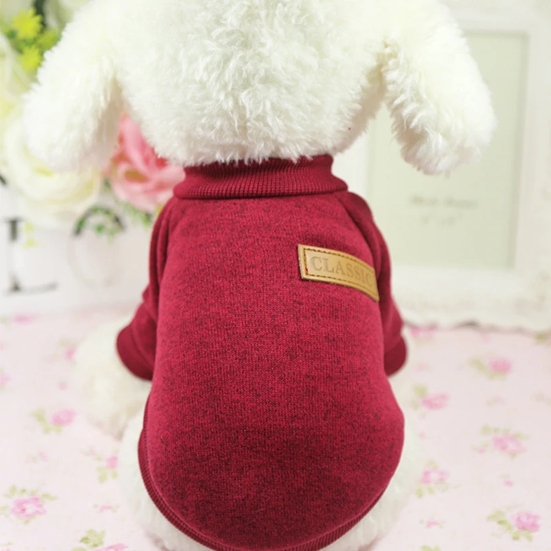 Горячая весна осень Щенок Одежда для собак 11 доступен выбор цветов мягкий теплый для питомца свитер Одежда для собак для маленьких средних собак XS-XXL - Цвет: Red