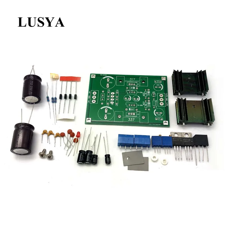 Lusya DIY наборы LM317t LM337t линейный Регулируемый источник питания постоянного тока Регулируемая фильтровальная плата 5-40 В DC F7-007