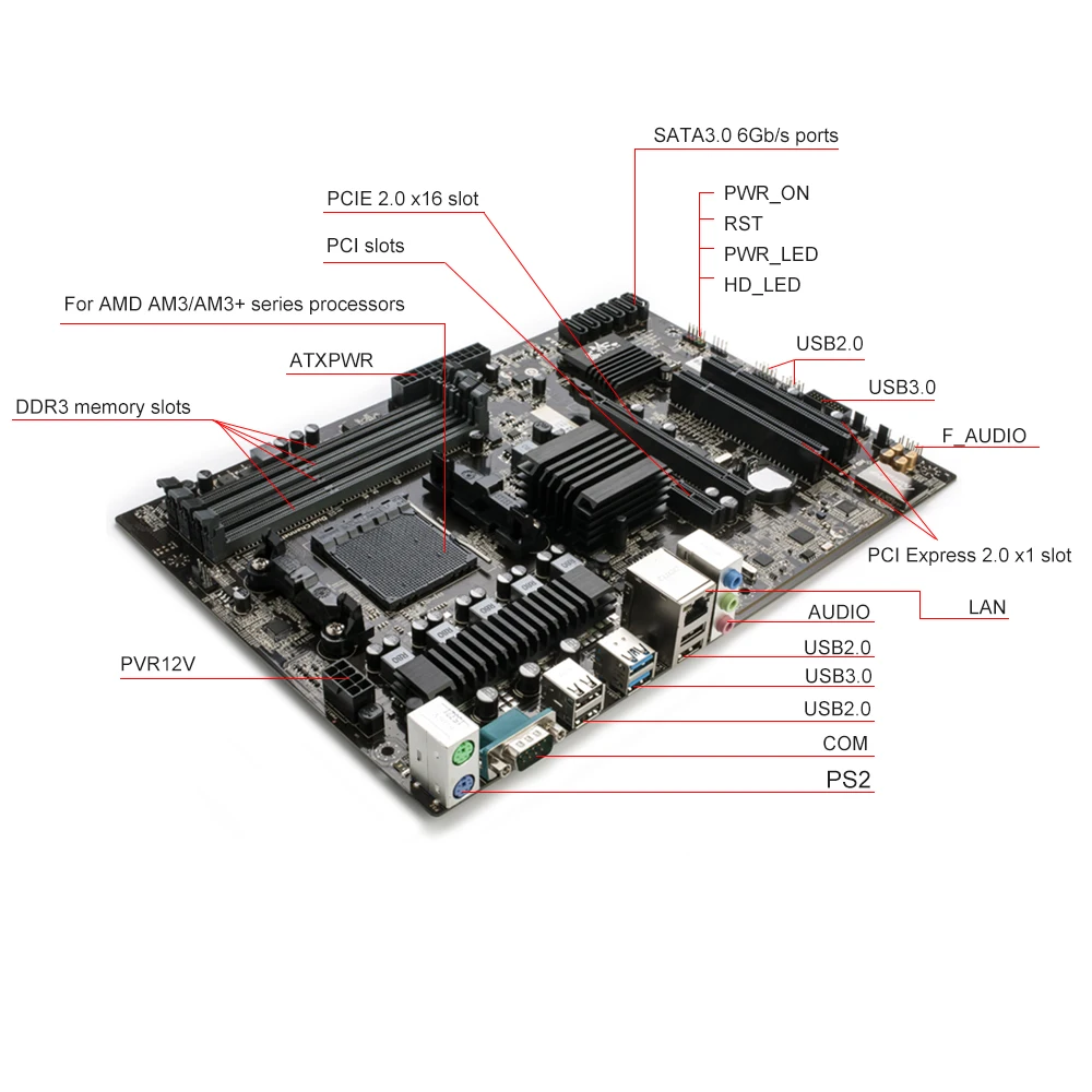 Красочные боевой топор c. a970X X5 V14 материнская плата компьютера systemboard для AMD AM3/AM3 +