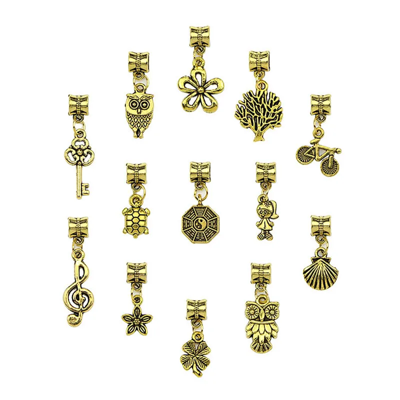 40Pcs/set Vintage Gold Mix Charm Pendants Jewelry Making DIY Crafts Wholesale