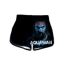 Frdun/модные шорты с 3D принтом «Аквамен», американский стиль, новинка, американский фильм, шорты с поясом, для женщин и мужчин, хлопковые, 3D, повседневные шорты, XS-XXL