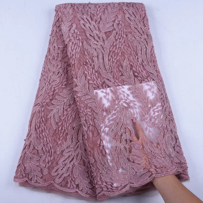 

2019 Latest French Nigerian Laces Fabrics High Quality Tulle African Laces Fabric Wedding African French Tulle Lace Fabric Y1576