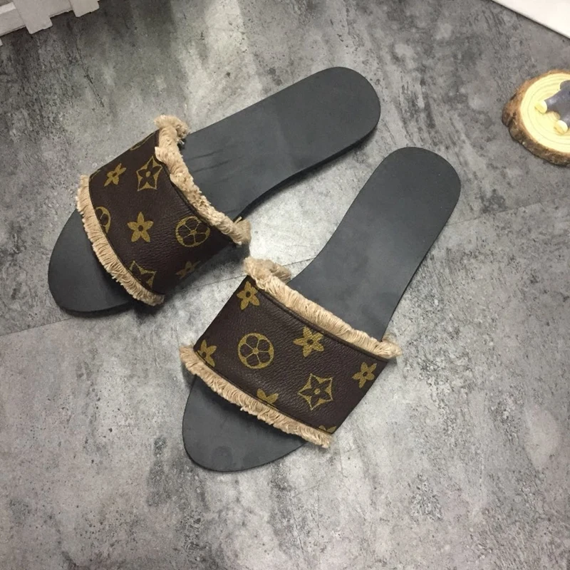 

Hot Summer Shoes Woman Casual Slippers Cozy Flats Fringe Open Toe Slides Design Woman Beach Outside Slippers Mujer Shoes Tide