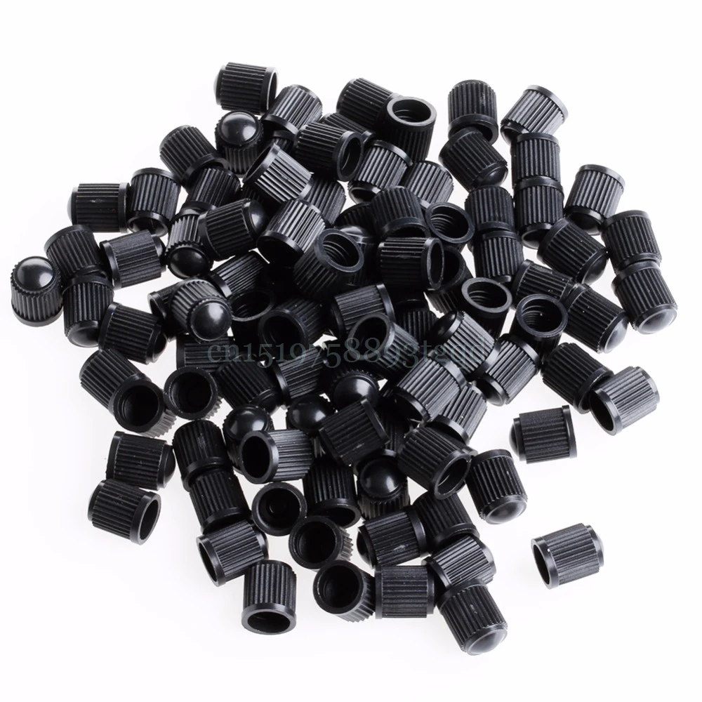 New 100x Plastic Auto Car Bike Motorcycle Truck wheel Tire Valve Stem Caps Black T518