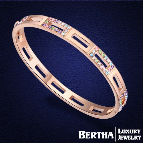 

New Fashion Bangle Gold Color Austria Crystal Bracelets & Bangles For Women High Quality Jewelry