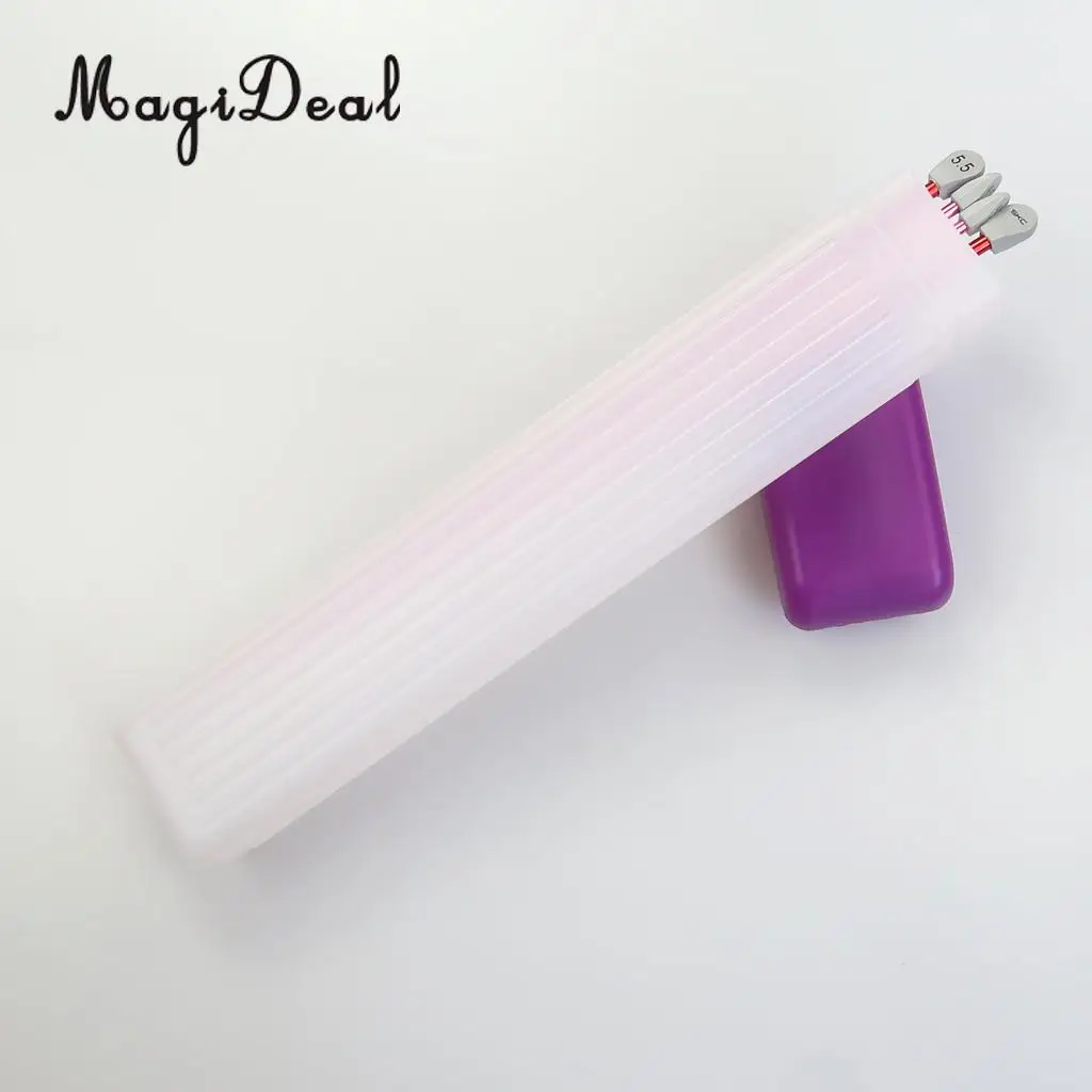 41x6cm Plastic Clear Knitting Needle Crochet Hook Tube Case Holder Storage Case 