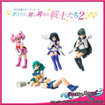 

Japanese Anime Original Genuine BANDAI Sailor Moon 20th Anniversary Desktop Part.2 Decoration Sitting Figure Full Set of 5 PCS