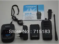 Baofeng UV-6 двухдиапазонный vhf: 136-174 мГц и UHF: 400-470 мГц радио комплект хорошее качество Baofeng UV6 портативных радиостанций 5 Вт рации