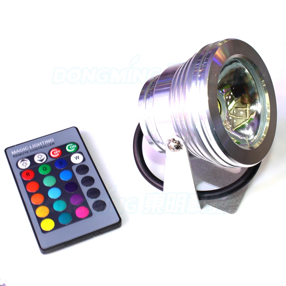 luz-debaixo-d'agua-com-led-de-4-tamanhos-controle-de-24-teclas-rgb-lente-plana-corpo-prateado-lampada-subaquatica-com-cores-alteraveis-de-10w