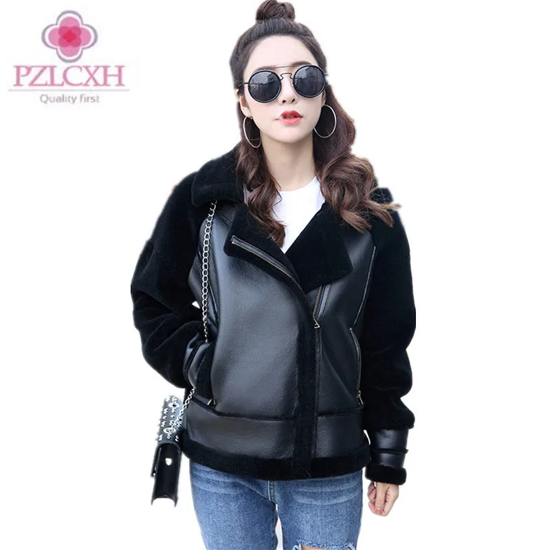 Extérieur Fourrure Manteau Épaisse Simple Chaud Femmes Laine Green Pzlcxh Une gray 2018 Grand Veste Sx72 black Survêtement Herbe Nouvelles Dark De caramel En Mode Mince Cuir Revers pink dqCdtP