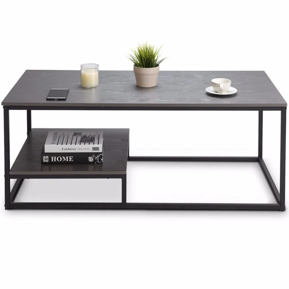 Giantex 2-Tier Coffee Cocktail Accent End Table Sofa Side Living Room Furniture W/shelf Living Room Furniture HW58266 Giantex 2-Tier Coffee Cocktail Accent End Table Sofa Side Living Room Furniture W/shelf Living Room Furniture HW58266