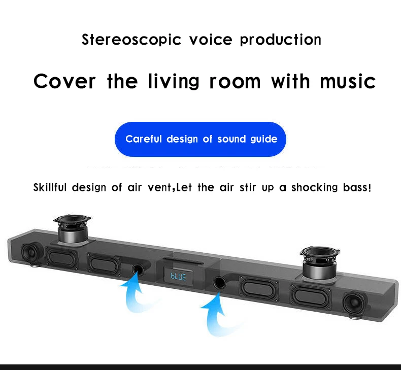 JY AUDIO A9 Bluetooth Soundbar 5.1 surround sound home theater 8 speaker integrated home theater TV speaker With 8inch subwoofer