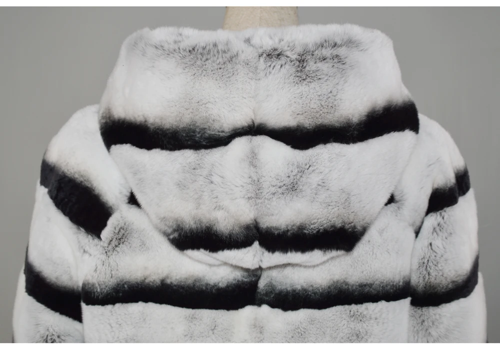 Длинное стильное пальто с натуральным мехом для женщин, натуральный мех кролика Рекс, зимнее пальто с капюшоном, высокое качество, натуральная куртка с мехом кролика рекс