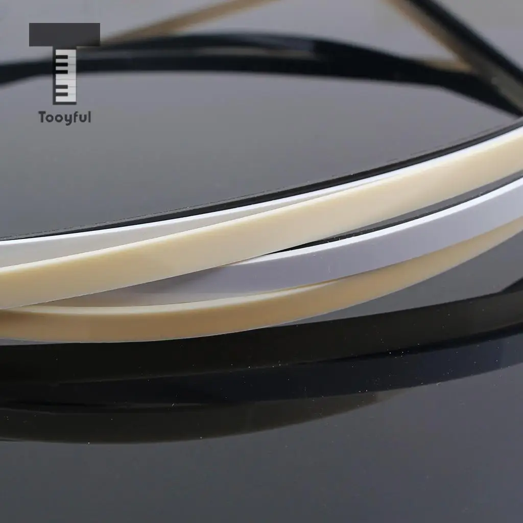 Tooyful 3 Pieces Plastic Binding Purfling Strips Edge Trim Inlay for Guitar/Electric Bass DIY Accessory Black+White+Cream