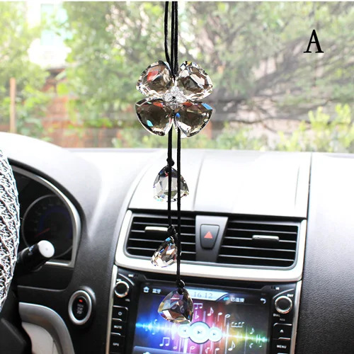 New Auto Car Mirror Pendant Car Interior Crystal Jewelry Decor Hanging
